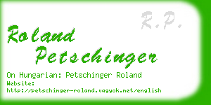 roland petschinger business card